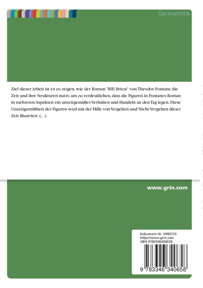 Verjährung in Theodor Fontanes "Effi Briest". Unzeitgemäßheit als Kritikpunkt