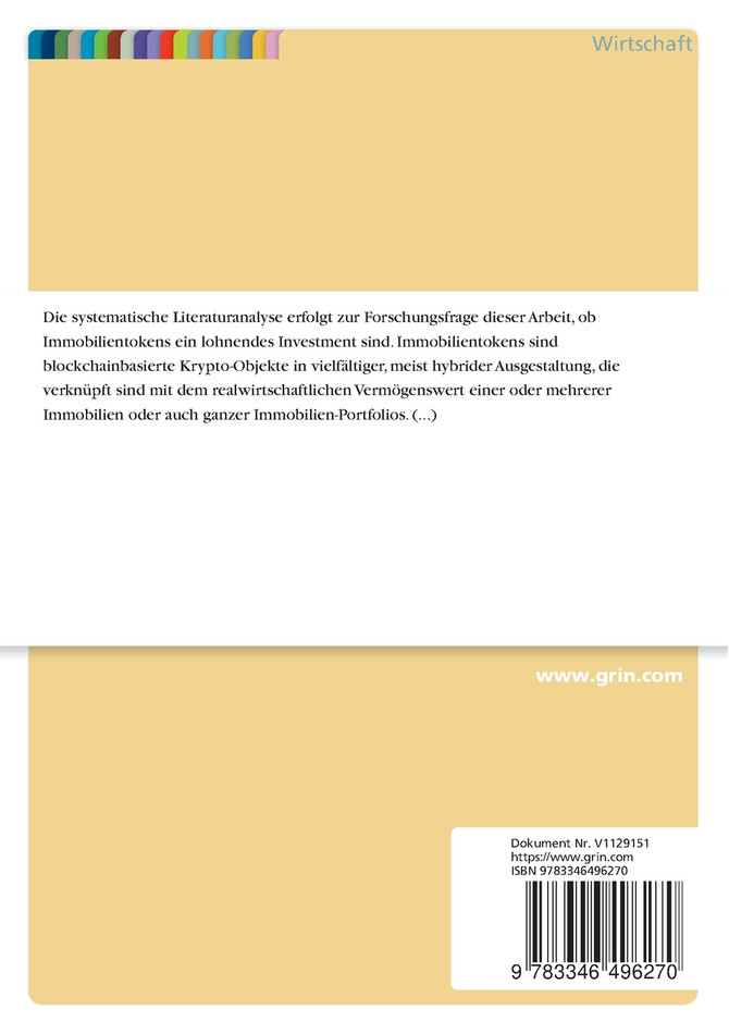 Sind Immobilientoken ein lohnendes Investment? Eine systematische Literaturanalyse