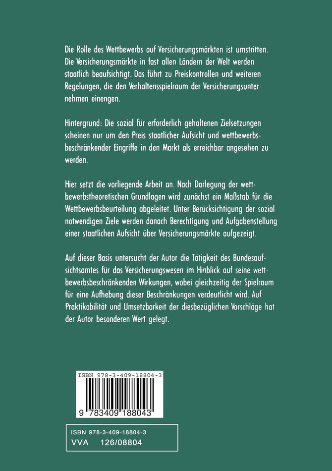 Versicherungsaufsicht und Wettbewerb