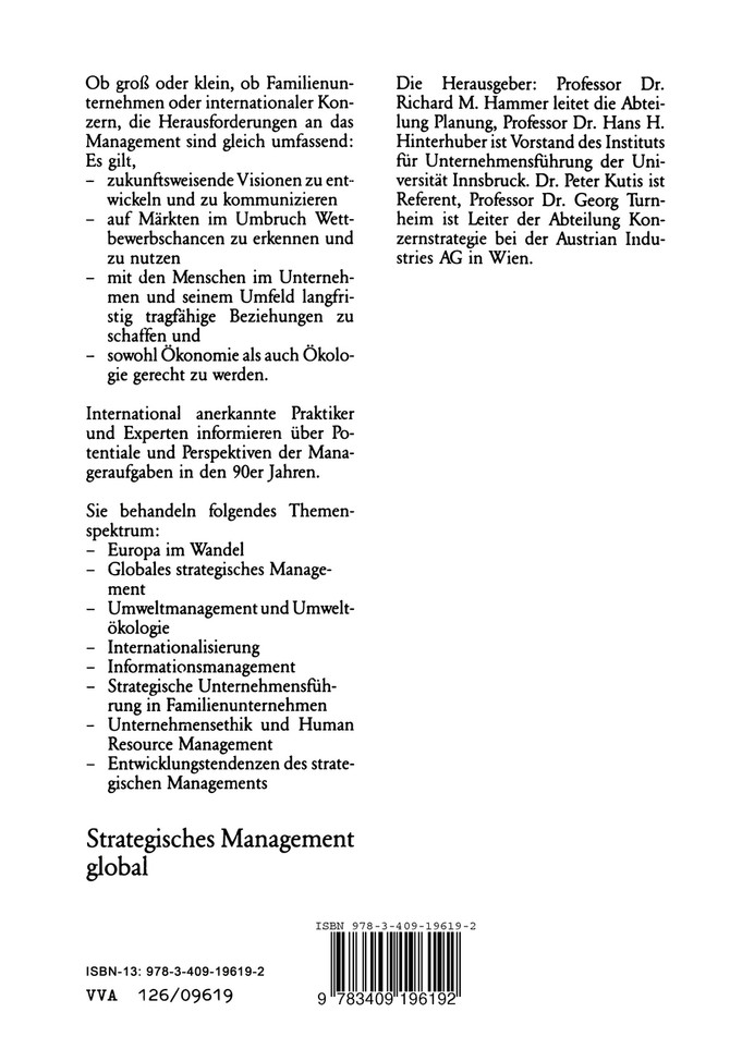Strategisches Management global