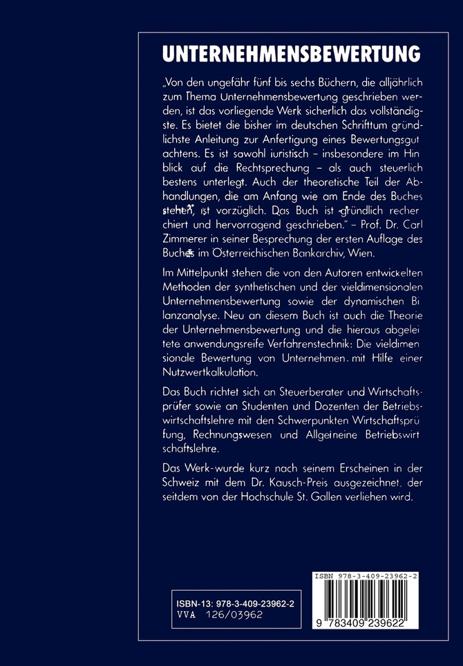 Unternehmensbewertung in Theorie und Praxis