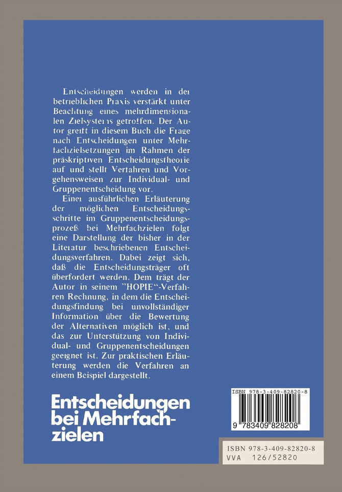 Entscheidungen bei Mehrfachzielen