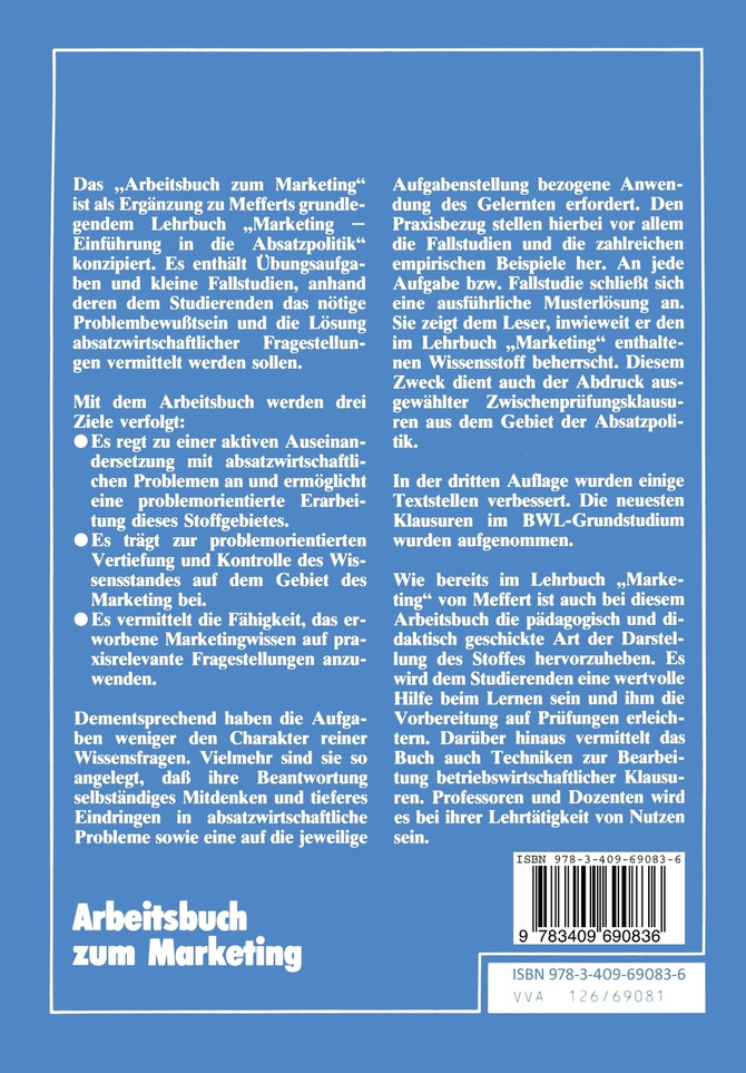 Arbeitsbuch zum Marketing