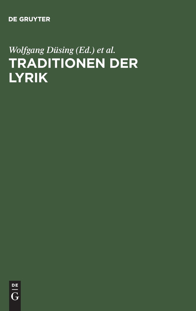 Traditionen der Lyrik