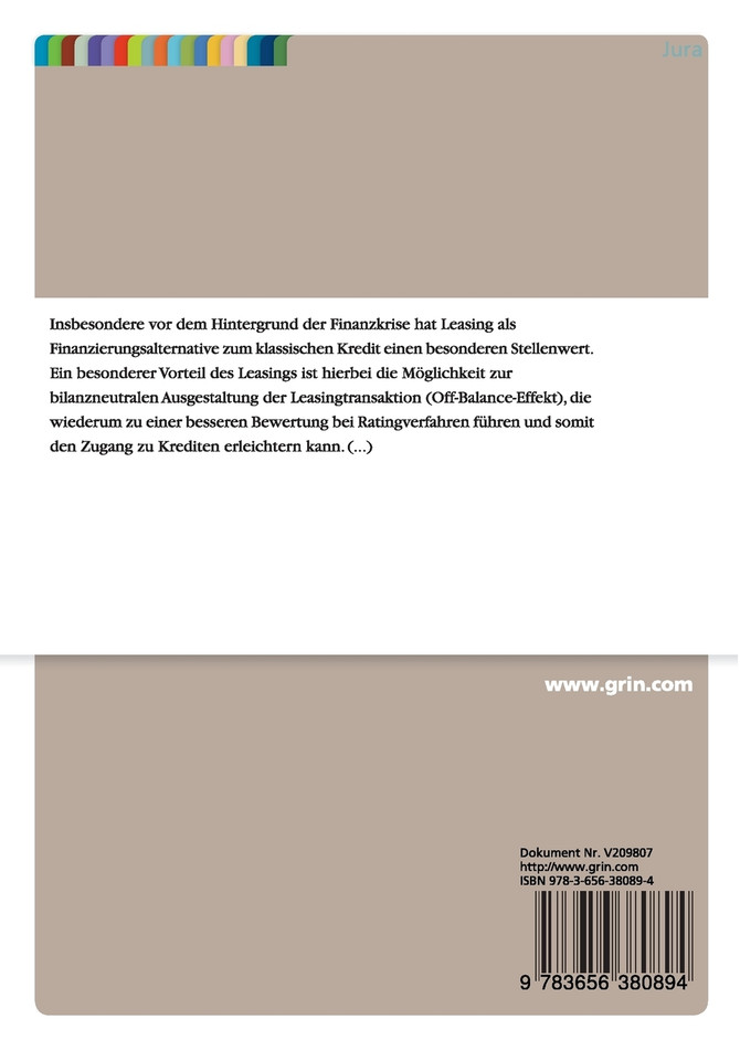 Off-Balance-Leasing im HGB, EStG und den IFRS