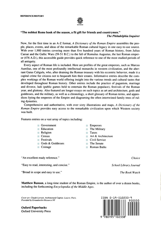 A Dictionary of the Roman Empire