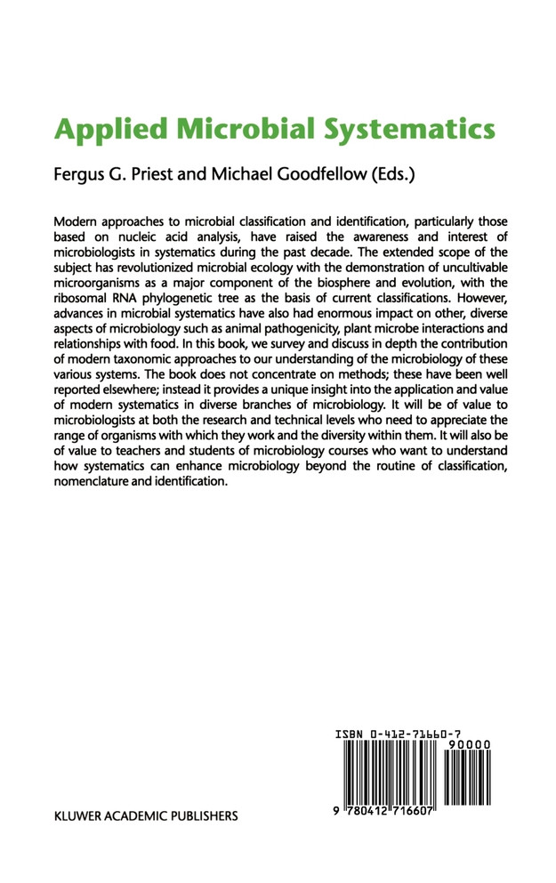 Applied Microbial Systematics