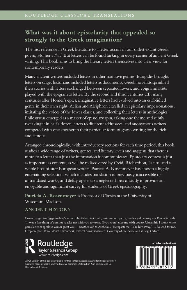 Ancient Greek Literary Letters