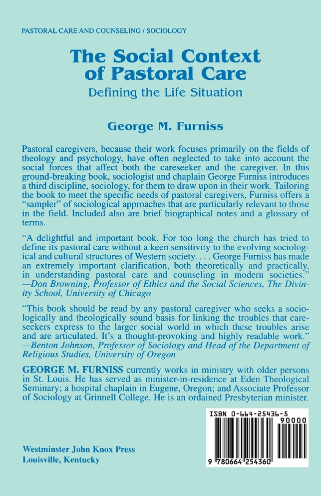 The Social Context of Pastoral Care