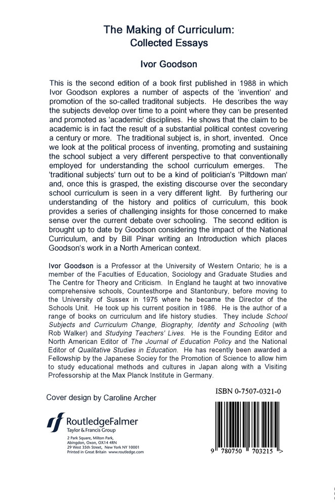 The Making Of The Curriculum