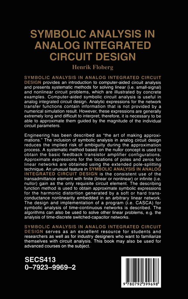 Symbolic Analysis in Analog Integrated Circuit Design
