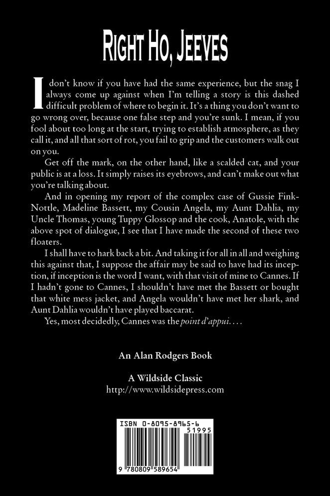 Right Ho, Jeeves by P. G. Wodehouse, Fiction, Literary, Humorous