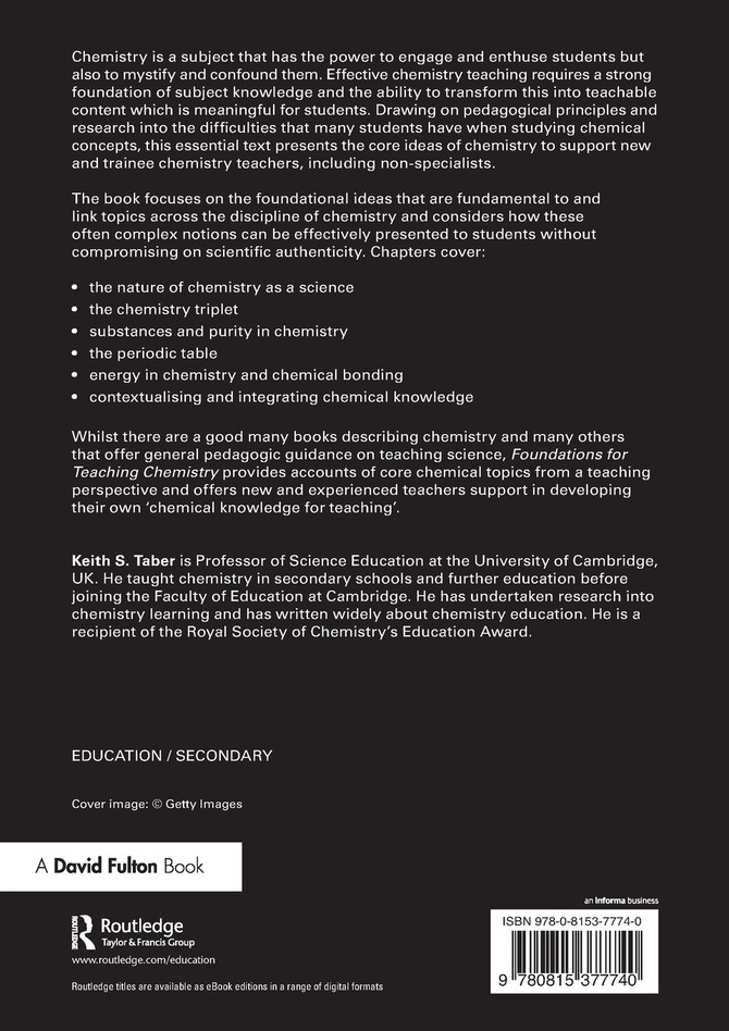 Foundations for Teaching Chemistry