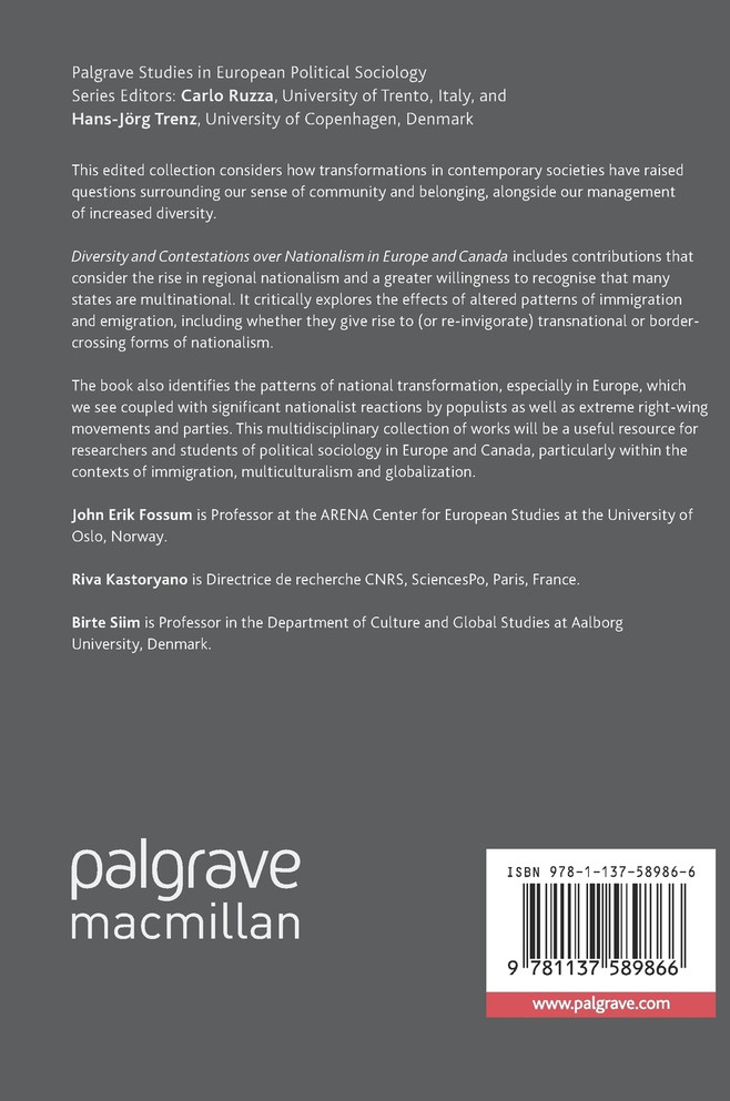 Diversity and Contestations over Nationalism in Europe and Canada