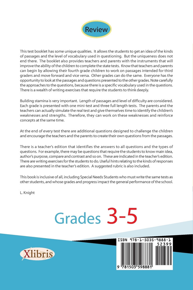 Student Practice Tests Booklet in Reading and Writing
