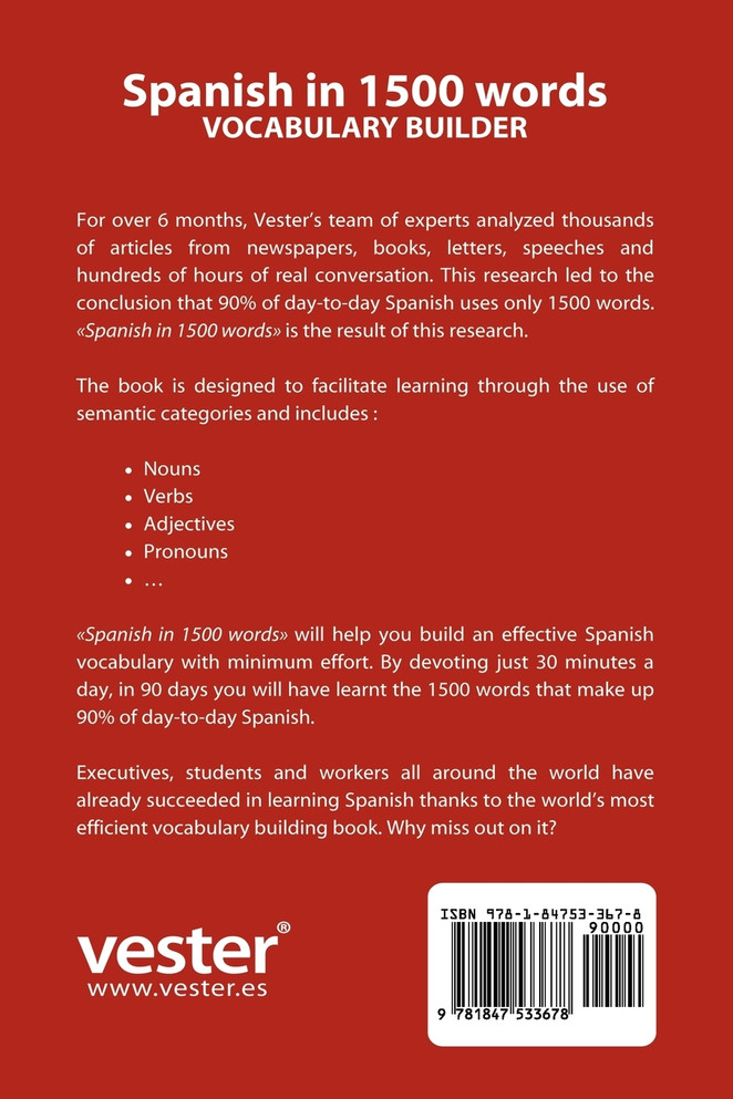 Spanish in 1500 Words, Vocabulary Builder