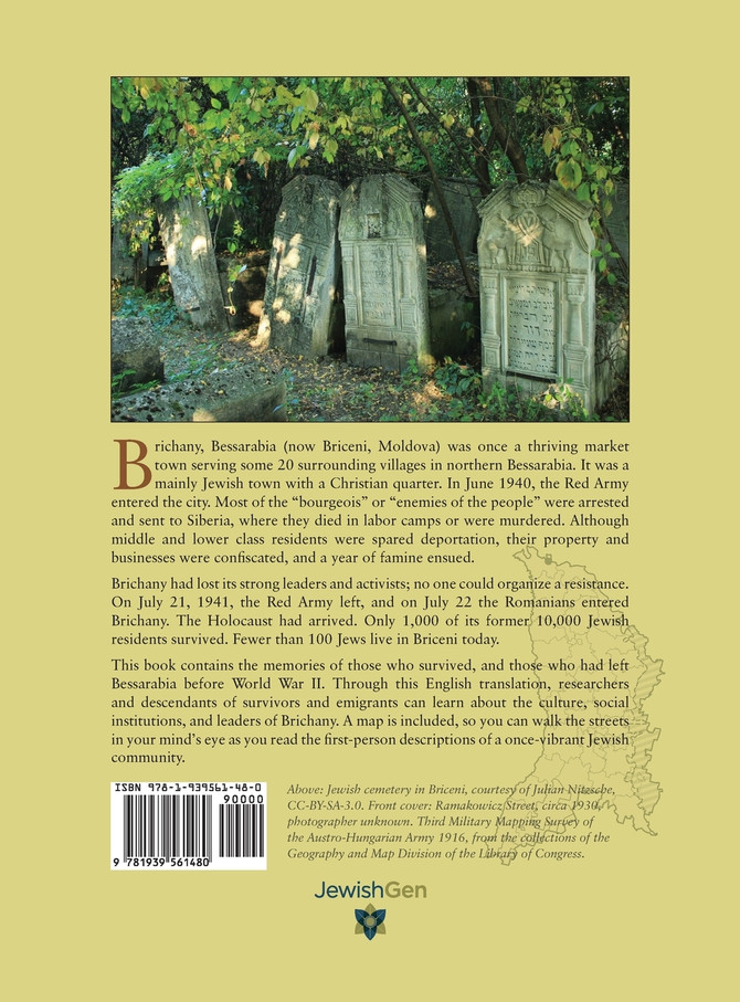 Memorial Book of Brichany, Moldova - It's Jewry in the First Half of Our Century