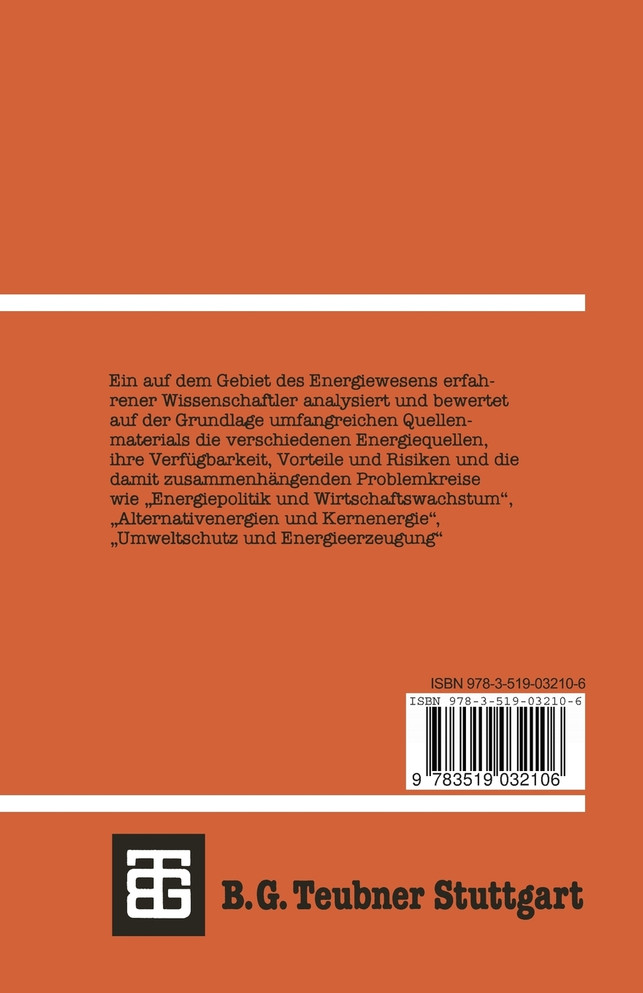 Energieversorgung Probleme und Ressourcen