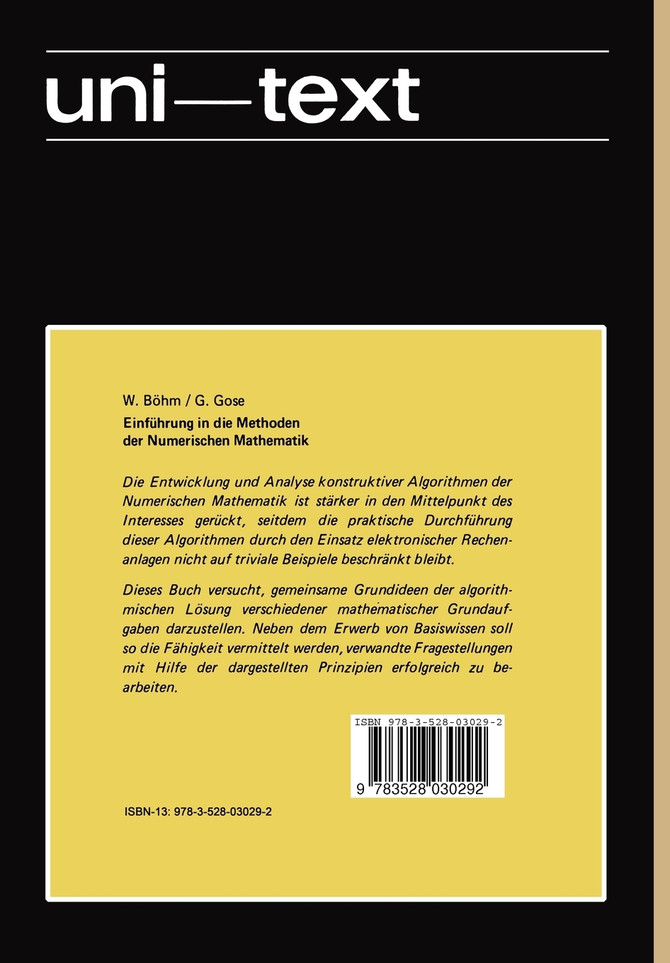 Einführung in die Methoden der Numerischen Mathematik