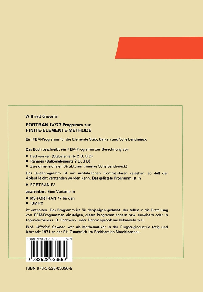 FORTRAN IV/77-Programm zur Finite-Elemente-Methode