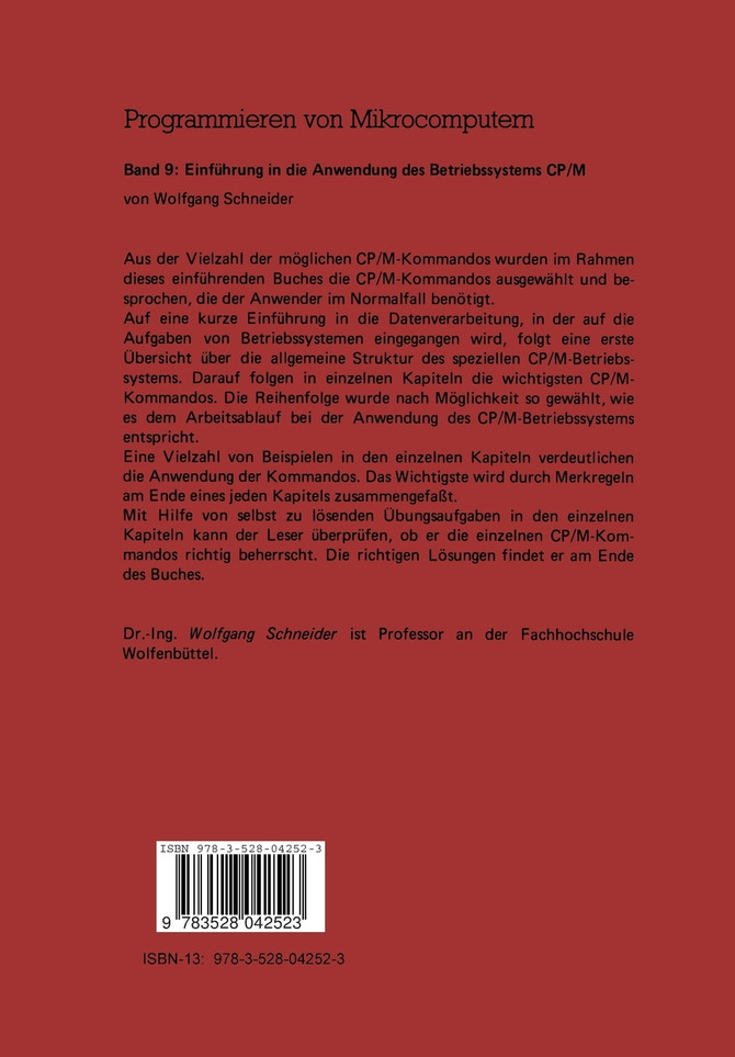 Einführung in die Anwendung des Betriebssystems CP/M