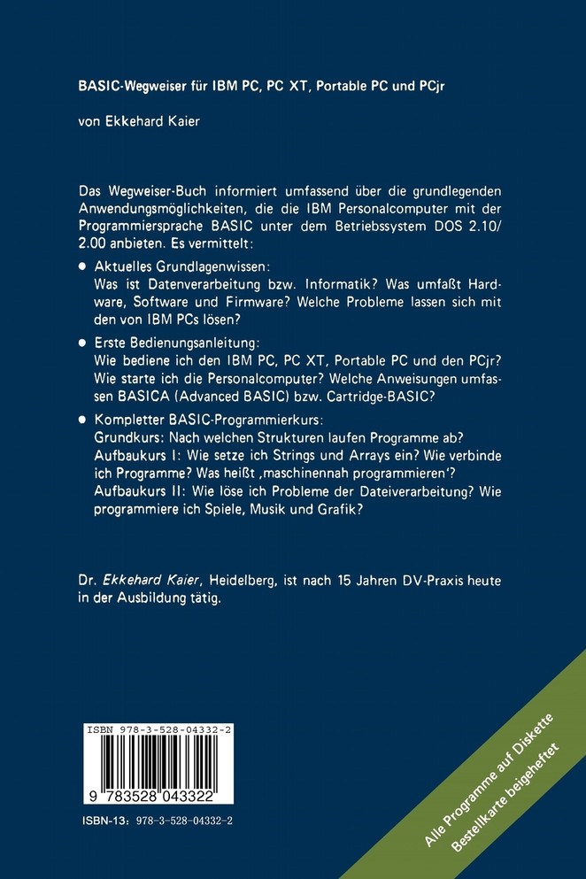 BASIC-Wegweiser für IBM PC, PC XT, Portable PC und PCjr