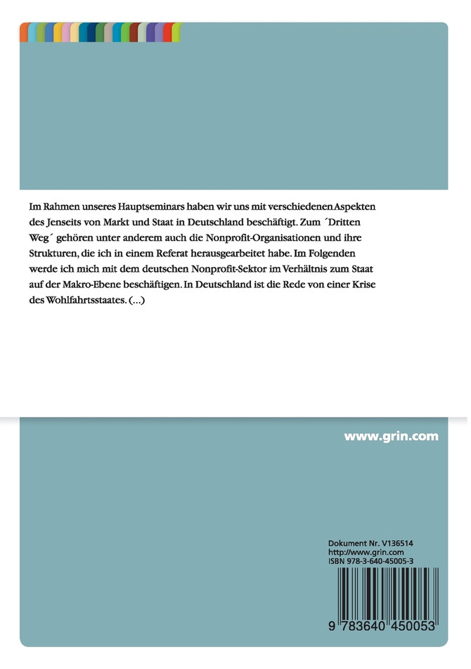 Der Nonprofit-Sektor als die Antwort auf die gesellschaftlichen Problemlagen