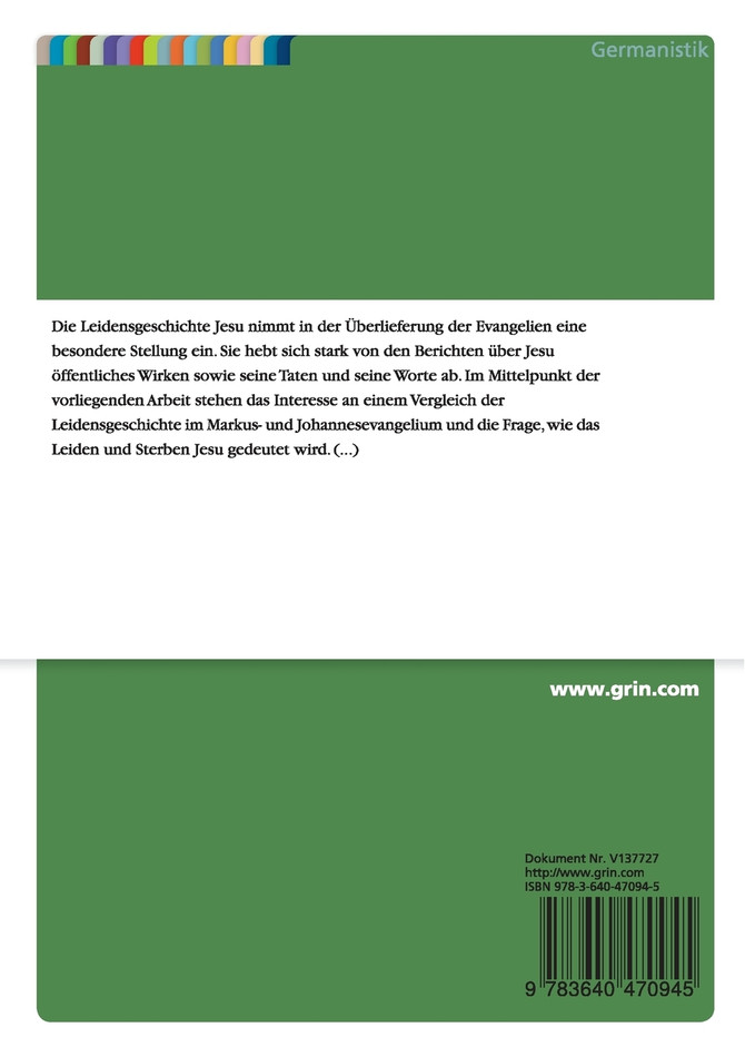 „Mein Gott, mein Gott,  warum hast du mich verlassen?" - „Es ist vollbracht!"