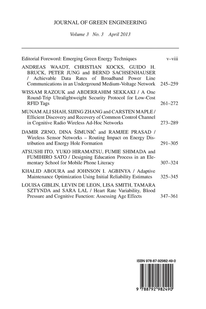 Journal of Green Engineering 3-3