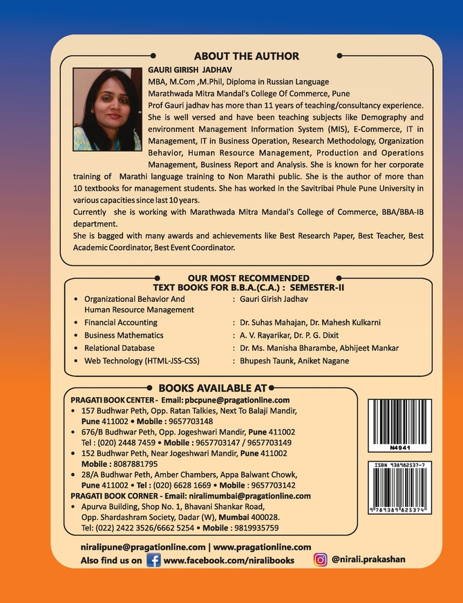ORGANIZATIONAL BEHAVIOUR AND HUMAN RESOURCE MANAGEMENT