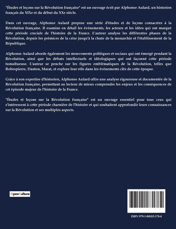ÉTUDES ET LEÇONS SUR LA RÉVOLUTION FRANÇAISE