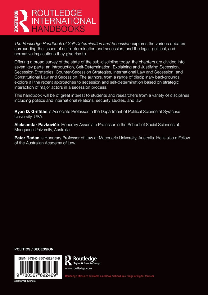 The Routledge Handbook of Self-Determination and Secession