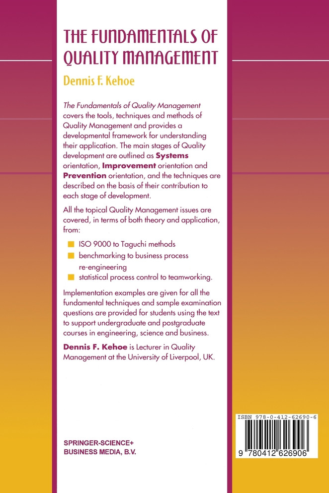 The Fundamentals of Quality Management