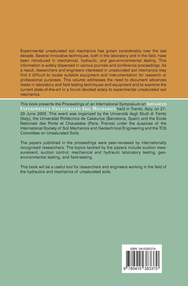 Advanced Experimental Unsaturated Soil Mechanics