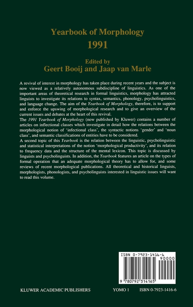 Yearbook of Morphology 1991