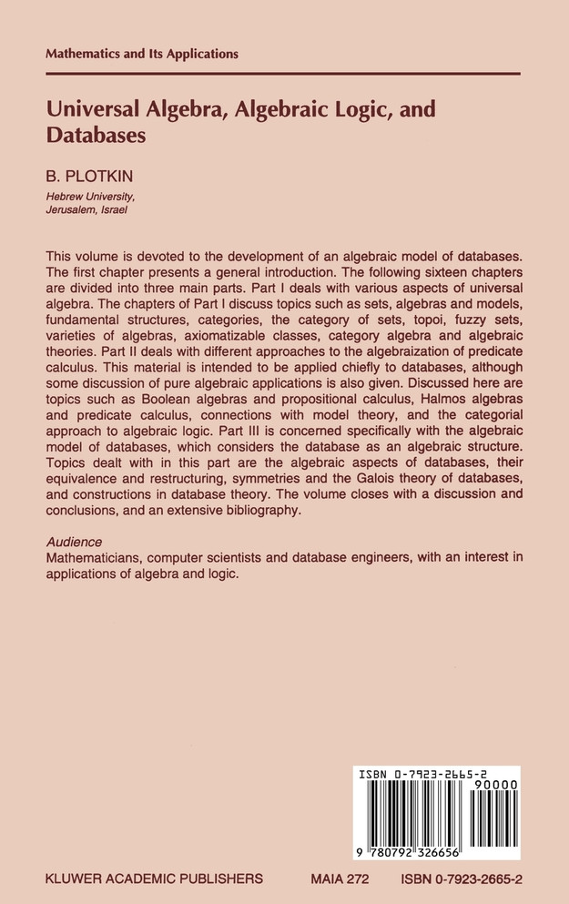 Universal Algebra, Algebraic Logic, and Databases