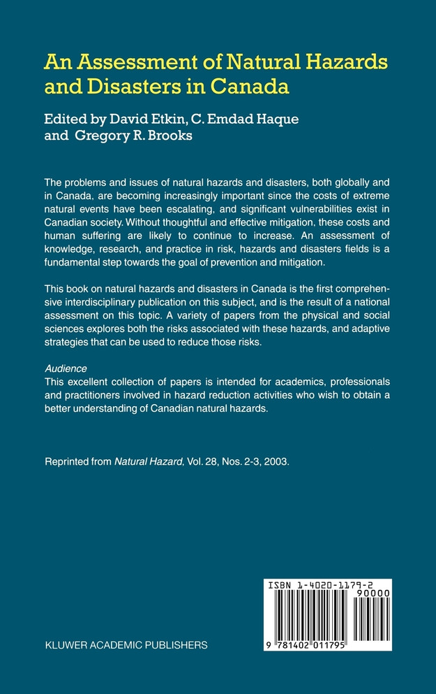 An Assessment of Natural Hazards and Disasters in Canada