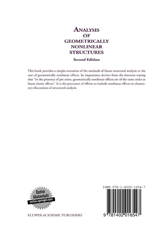 Analysis of Geometrically Nonlinear Structures