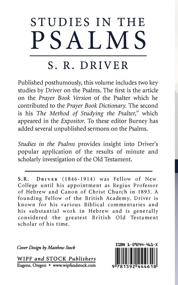 Studies in the Psalms