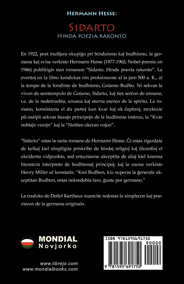Sidarto. Hinda Poezia Rakonto (Tradukita Al Esperanto)