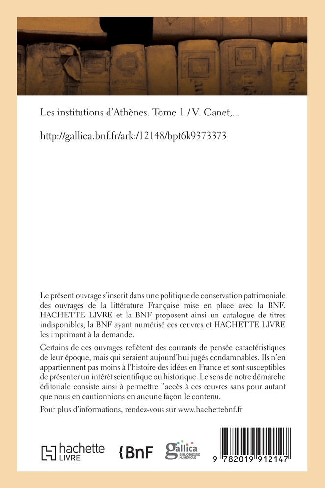 Les institutions d'Athènes. Tome 1