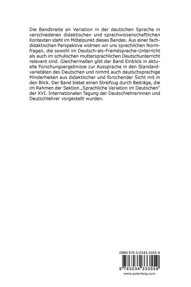 Sprachliche Variation im Deutschen