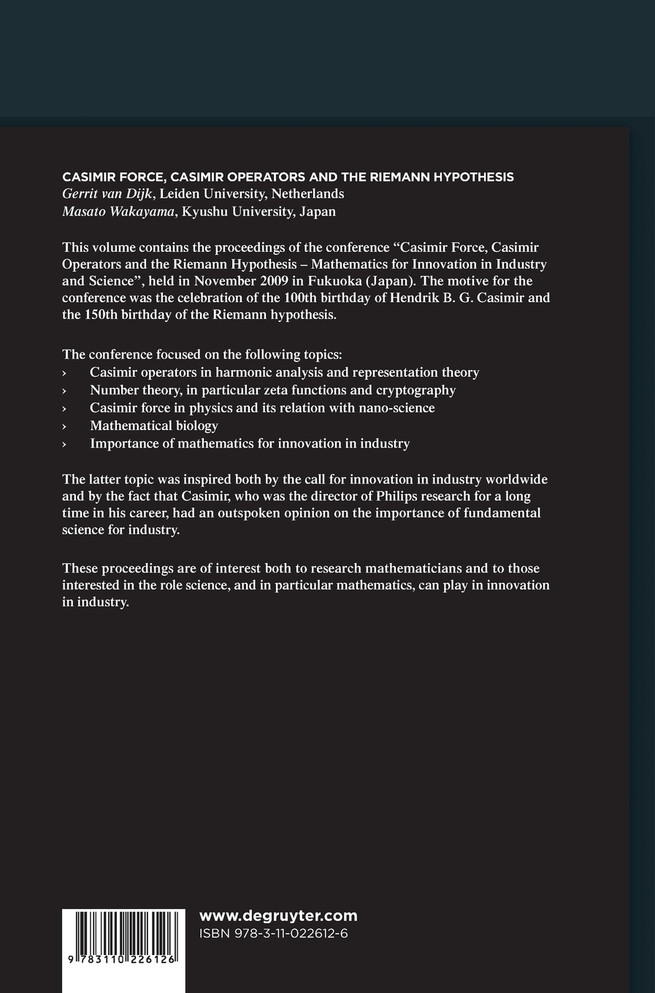 Casimir Force, Casimir Operators and the Riemann Hypothesis