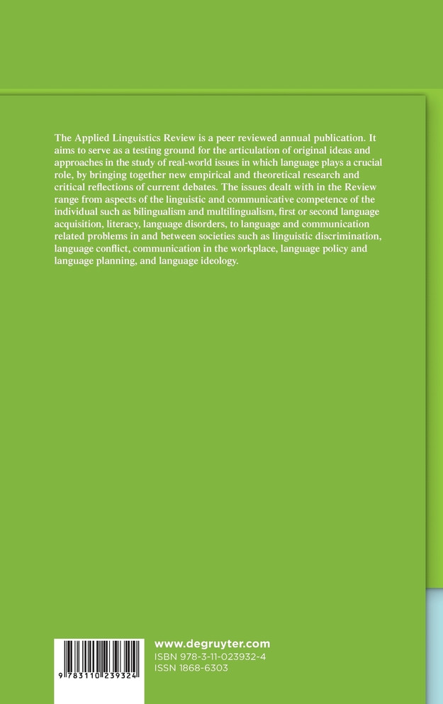 Applied Linguistics Review, 2, Applied Linguistics Review 2