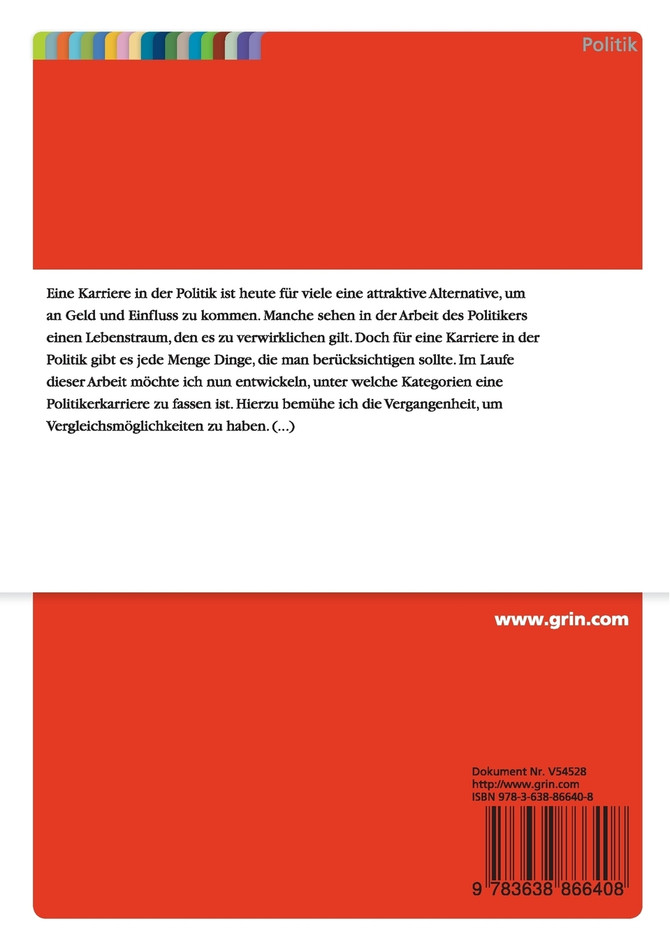 Die Kunst der Karriere - aus politikwissenschaftlicher Sicht