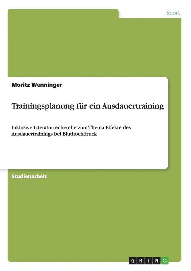 Trainingsplanung für ein Ausdauertraining
