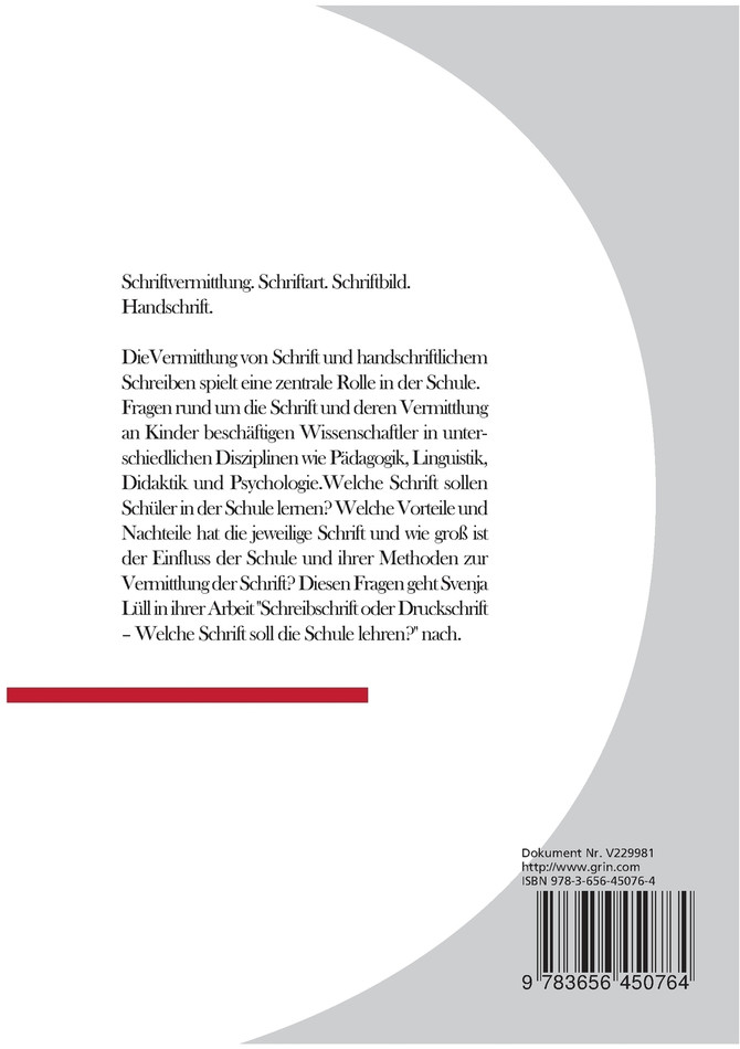 Schreibschrift oder Druckschrift?