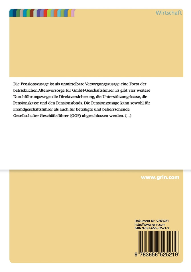 Pensionszusagen an GmbH-Geschäftsführer