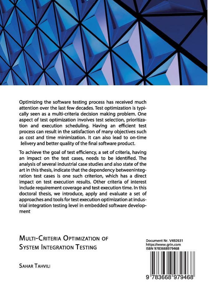 Multi-Criteria Optimization of System Integration Testing