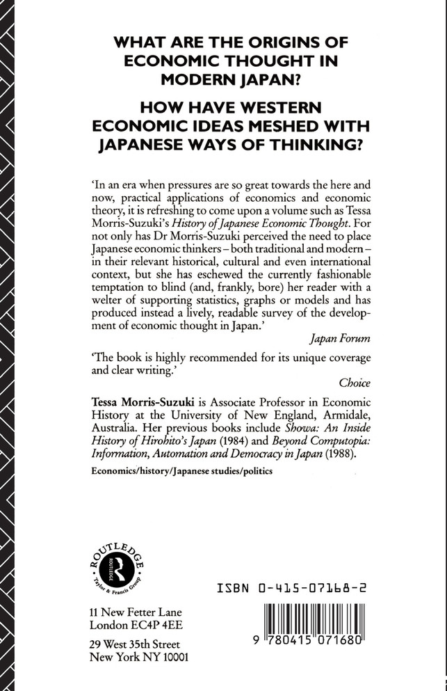 History of Japanese Economic Thought